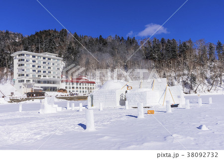厳冬期の然別湖 38092732