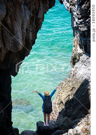 Travel people women tourist in a cave near 38093950