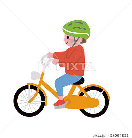 自転車にのるこども イラストのイラスト素材