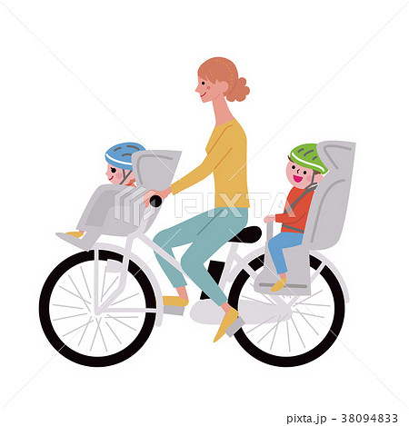 電動自転車 親子 イラスト 電動自転車 親子 イラスト 38094833