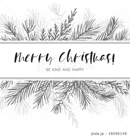 Merry Christmas greeting card, vector postcard Merry Christmas greeting card, vector postcard 38096149