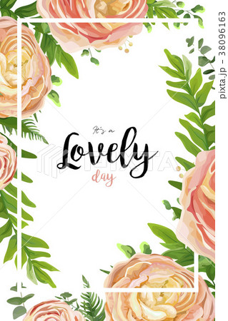 Vector floral watercolor style card design 38096163