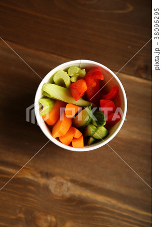Home delivery snack from vegetables in a paper cup 38096295