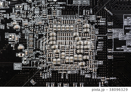 Ceramic Capacitors at electronic circuit board 38096329