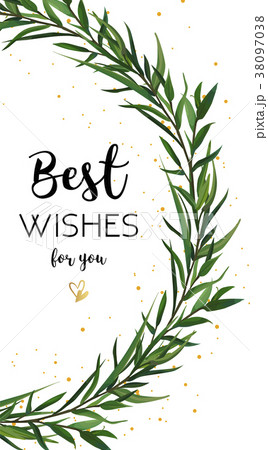 Vector floral greeting card design with leaf decor 38097038
