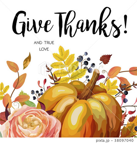 Happy Thanksgiving Vector floral card design 38097040