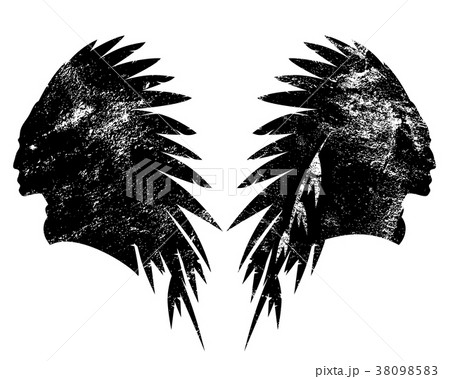 tribal chief profile vector silhouette 38098583