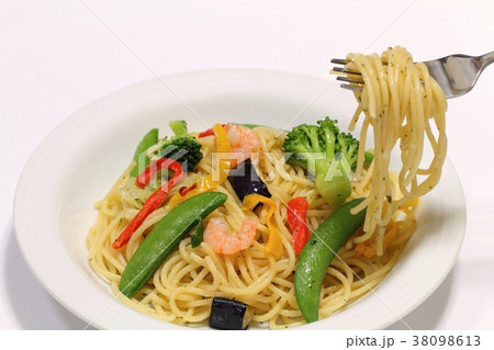 海老と野菜のペペロンチーノ 海老と野菜のペペロンチーノ 38098613