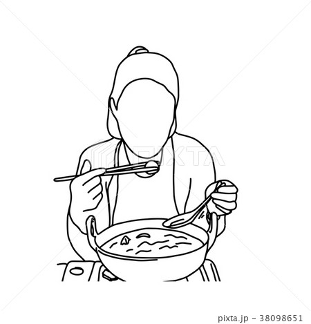 Cute woman eating noodles with chopsticks Cute woman eating noodles with chopsticks 38098651