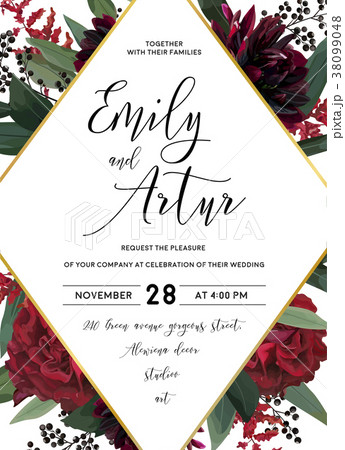 Wedding vector Floral invite save the date card 38099048
