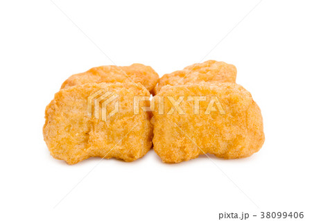 Fried chicken nuggets isolated on white background Fried chicken nuggets isolated on white background 38099406