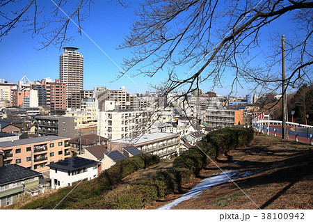 耳をすませば の舞台聖蹟桜ヶ丘 遠景の写真素材