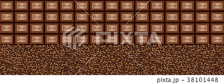 chocolate pieces coffee beans background chocolate pieces coffee beans background 38101448