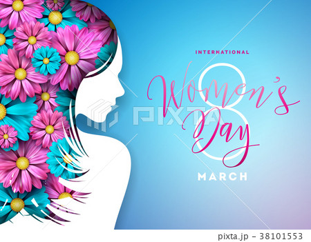 Happy Womens Day Floral Greeting Card Design Happy Womens Day Floral Greeting Card Design 38101553