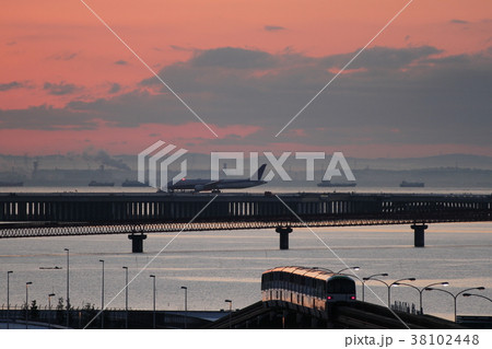 早朝の羽田空港 38102448