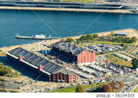 横浜赤レンガ倉庫 空撮 38104303