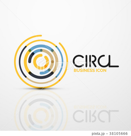 Abstract swirl lines symbol, circle logo icon 38105666