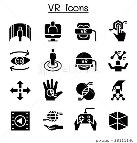 Vr Virtual Technology Icon Setのイラスト素材