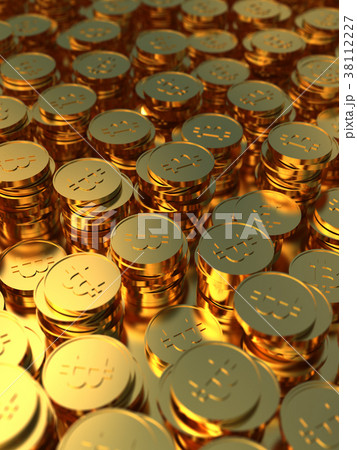 金貨のバックグラウンドイメージ　ビットコイン 38112227