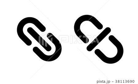 Link and unlink icons Lock and unlock chain symbol 38113690