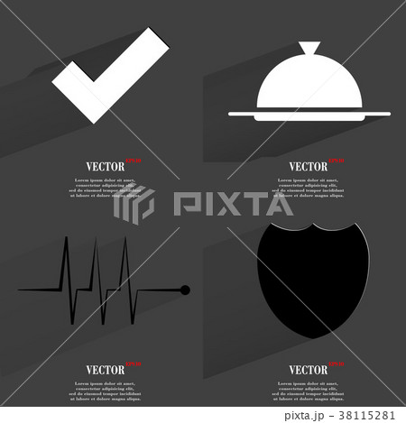 Set of fashionable icons, trending symbols. Flat d Set of fashionable icons, trending symbols. Flat d 38115281