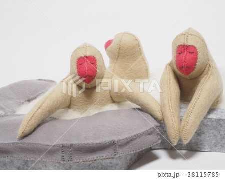 フェルト作品 温泉猿 フェルト作品 温泉猿 38115785