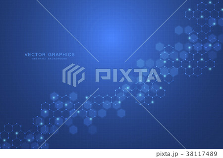 Abstract technology background with hexagons and 38117489