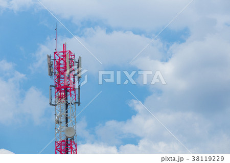 Communication Tower with antenna satellite dish 38119229