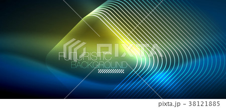 Neon glowing techno lines Neon glowing techno lines 38121885