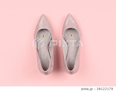 Pair of classic women's beige shoes with pushpin Pair of classic women's beige shoes with pushpin 38122179