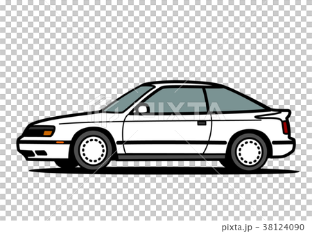 Nostalgic domestic sports car white car illustration 38124090