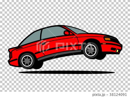 Nostalgic domestic sports car red jump car illustration 38124091