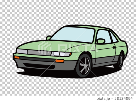 懐かしめ国産スポーツカー　ツートン　自動車イラスト 38124094