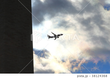ワシントンモニュメントと航空機 38124368