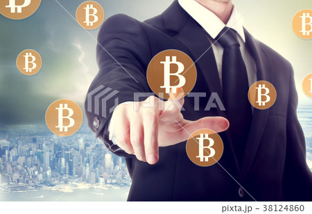 Bitcoin concept with businessman 38124860