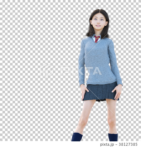 ポーズする制服の女子学生 perming 3DCG イラスト素材 ポーズする制服の女子学生 perming 3DCG イラスト素材 38127385