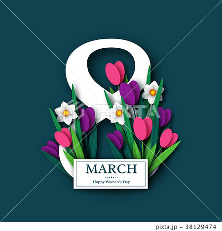 March 8 greeting card. March 8 greeting card. 38129474