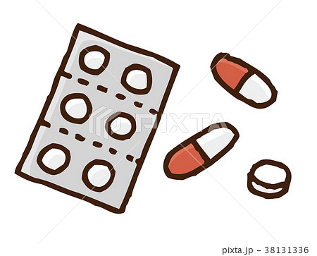 薬 錠剤 カプセル 医薬品のイラスト素材