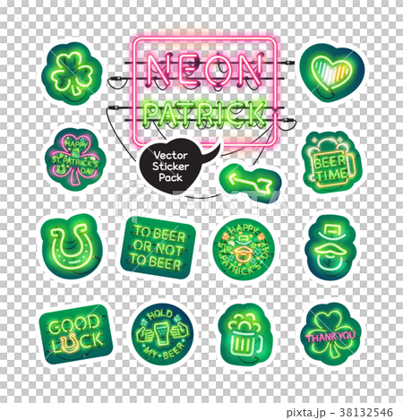 Neon St Patricks Day Sticker Pack Neon St Patricks Day Sticker Pack 38132546