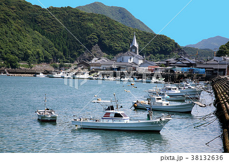 天草　崎津の海と街並み 38132636