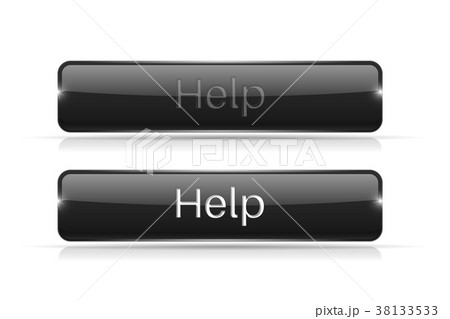 Black button HELP. Active and normal Black button HELP. Active and normal 38133533