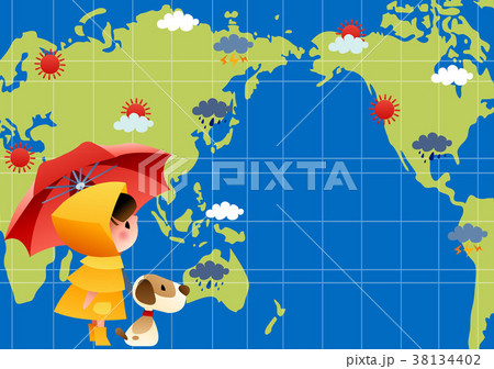 子供 傘 地図 38134402