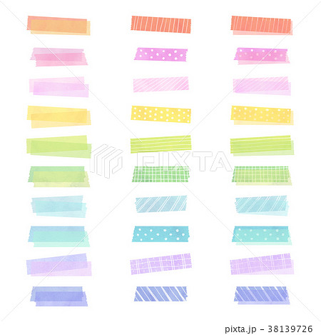 Masking Tape Set Watercolor Style Stock Illustration