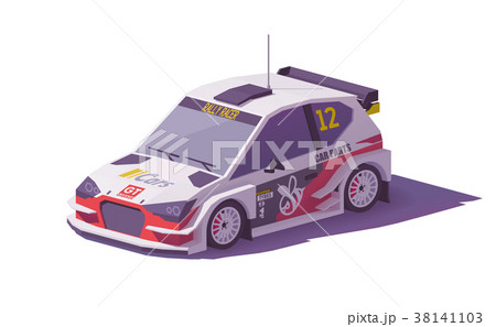 Vector low poly rally racing car 38141103
