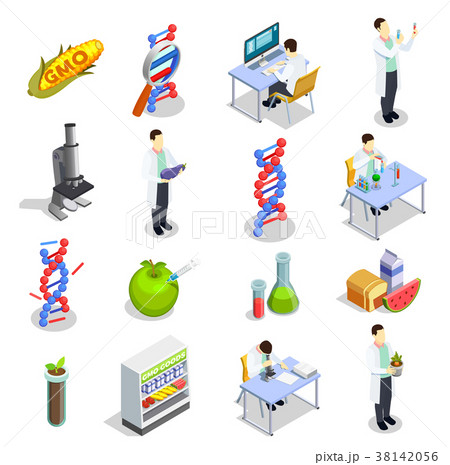Genetically Modified Organisms Isometric Icons 38142056