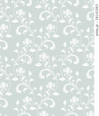 Flower pattern. Seamless white and blue ornament.  38142063