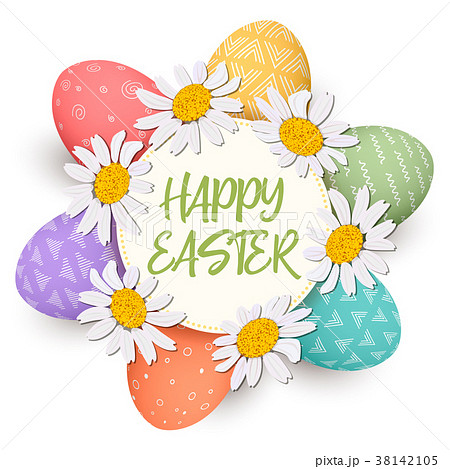 Happy Easter. Festive colorful easter eggs in 38142105