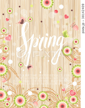 Design banner with spring is here logo 38142409