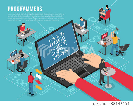 Programmers Work Isometric Conceptual Composition  38142551