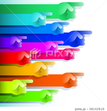 Arrows Pointing Fingers Hand Sign Rainbow 38142610